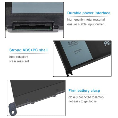 42Wh WDX0R WDXOR 11.4V Battery for Dell Inspiron 13 7375 7368 7378 5368 5378 5379 P69G 15 7573 7579 7560 7570 7569 5570 5567 5565 5568 5578 5579 5575 17 5765 5767 5770 5775 P58F P66F P75F FW8KR CYMGM - size: 42Wh WDX0R 11.4V 3 Cell