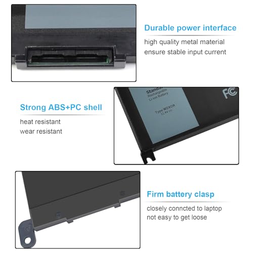 42Wh WDX0R WDXOR 11.4V Battery for Dell Inspiron 13 7375 7368 7378 5368 5378 5379 P69G 15 7573 7579 7560 7570 7569 5570 5567 5565 5568 5578 5579 5575 17 5765 5767 5770 5775 P58F P66F P75F FW8KR CYMGM - size: 42Wh WDX0R 11.4V 3 Cell
