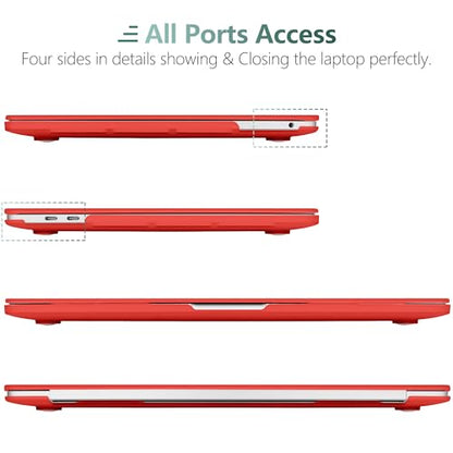 for MacBook Pro 13 inch Case 2023 2022 2021 2020 Release Model: A2338 M2/M1 A2289 A2251 with Touch Bar & Touch ID, Frosted Matte Plastic Hard Shell Case & Keyboard Cover, Red - color: Red