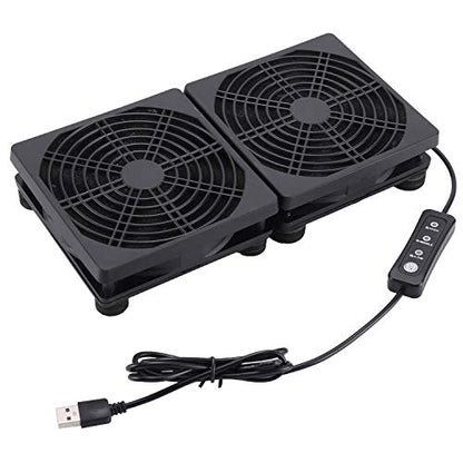 120mmx2 240mm 5V USB PC Computer Router Cooling Fan with Speed Controller | 240x120x25mm USB Cooling Fan with 3-Speed Controller - Extending Equipment Life for PC, PlayStation, Modem, DVR, and TV Box - size: 240mm