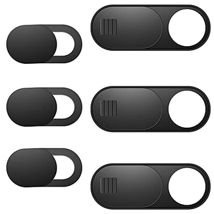 Laptop Camera Cover Slide, Phone Camera Cover Slide, 6 Pack Ultra Thin Webcam Cover Slide for Laptop, Desktop, PC, Tablet, Smartphone, Protect Your Privacy and Security(Black) - color: Black (Small 3 Pcs+Large 3 Pcs)