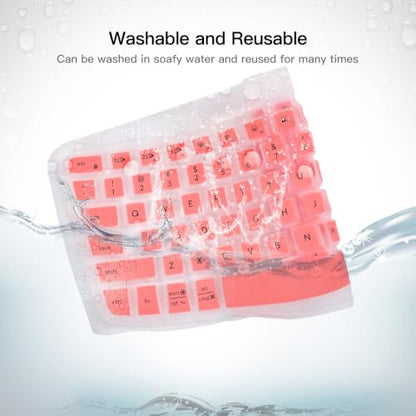 Keyboard Cover Skin for Logitech Wave Keys MK670 Combo Keyboard Skin, Logitech Wave Keys Wireless Ergonomic Keyboard Cover Protector Skin, Logitechs Waves Key MK670 Accessories, Pink - color: Pink