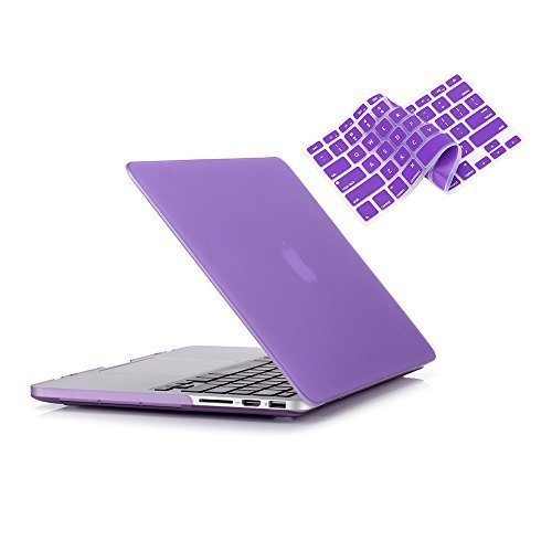 RUBAN Case for MacBook Pro 13 inch 2015 2014 2013 2012 (A1502 & A1425 Models), Plastic Hard Shell Case & Keyboard Cover for Old Version MacBook Pro Retina 13 Inch, Purple - color: Purple