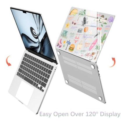 Compatible with MacBook Air 15 inch Case M5 M4 M3 M2 2026-2023 Release A3448 A3241 A3114 A2941, Cute Beach Palm Tree Protective Hard Shell Clear Cover for Mac Air 15.3 inch - color: Beach A, size: MacBook Air 15 inch