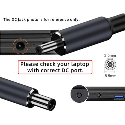 USB-C 100W 20V Input to DC 5.5 * 2.5mm PD Power 65W Output Charge Cable Support QC PD Type-C for Laptop (1.8m) - style: 5.5x2.5mm