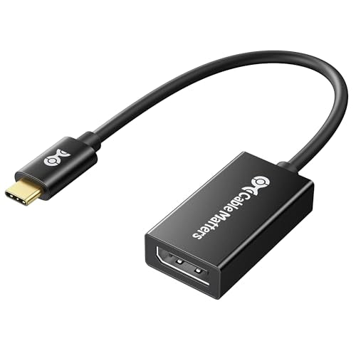 Cable Matters 32.4Gbps Unidirectional USB C to DisplayPort 1.4 Adapter | 8K@60Hz / 4K@240Hz, HDR, USB C to DP 1.4, Compatible with Thunderbolt 4/USB4, iPad Pro, iPhone, and MacBook