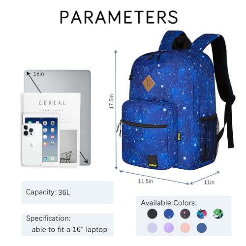 Goloni Lightweight Laptop Backpack 1.1Lbs, 26L Wear-Resistant Water Resistant Backpack with Laptop Compartment for Men Women - color: Starry Sky Blue