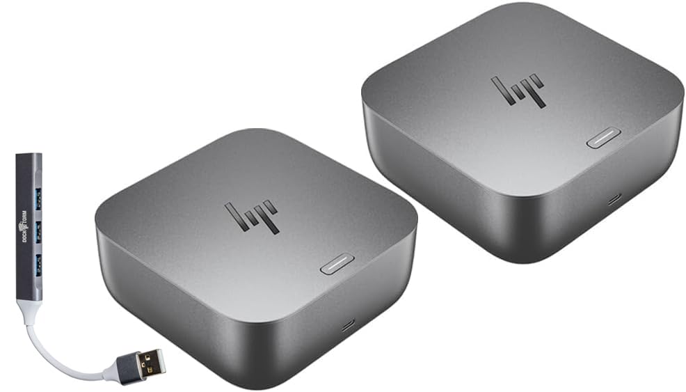 HP 180W G6 Thunderbolt 4 UltraUniversal Thunderbolt/USB-C Docking Station | Bundle w/DKZ Hub, Single Cable for Charging, Data Transfers to Any Brand Laptop 9X481UT#ABA-2Pack - size: 2 Pack