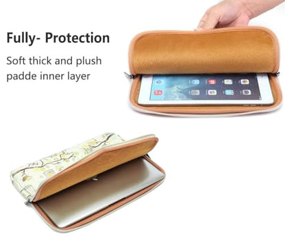 BSLVWG 11.6 Inch Laptop Sleeve Multi-Color & Size Choices Case/Water-Resistant Neoprene Notebook Computer Pocket Tablet Briefcase Carrying Bag/Pouch Skin Cover - color: Bird Beige, size: 11.6 inch