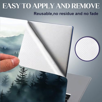 SUPERDANT Laptop Skin Sticker Foggy Forest Laptop Decals Personalized Universal Notebook Computer Wrap Vinyl Skin Stickers Cover Art Decal Removable 12-15.6 Inch Waterproof Scratch-Resistant Gifts - style: Foggy Forest