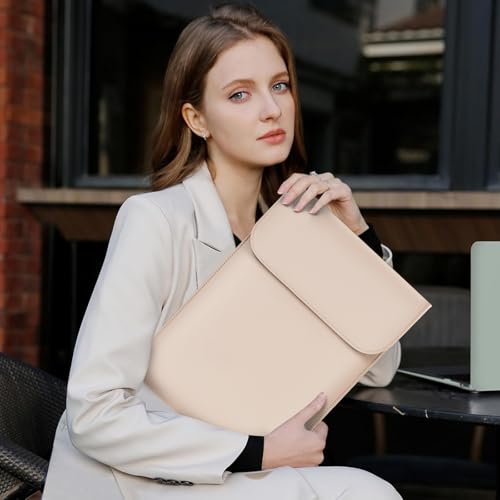 MOSISO Laptop Case 13.3 inch, 13-13.3 inch Laptop Sleeve Compatible with MacBook Neo 13 A18 Pro A3404 /Air 13/Pro 13/Pro 14 M5 M4 M3 M2 M1, Faux Suede Leather Case with Small Bag, Apricot - color: Apricot
