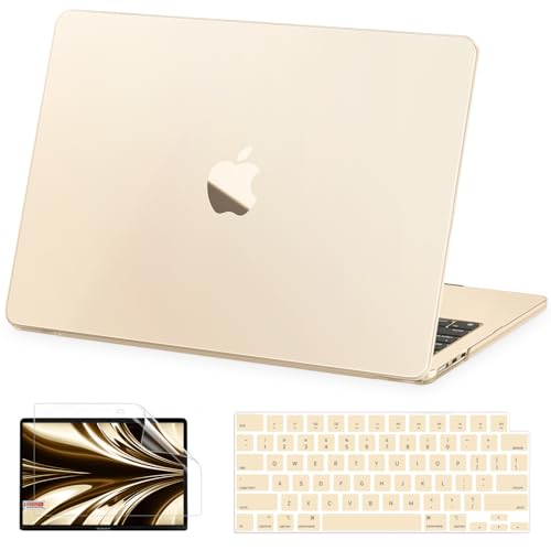 AKIT Compatible with MacBook Air 13 inch Case M5 2026 2025-2022 M4 M3 M2 A3449 A3240 A3113 A2681, [Official Color Match] Slim Case&Keyboard Cover Protector for Mac Air 13.6 inch, Starlight Clear - color: Starlight Clear
