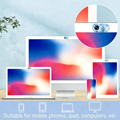8Pcs 8 Styles Phone Front Camera Cover Slide Seascape 0.03 Inch Ultra Thin Webcam Cover for Mini PC Desktop Computer Tablet Notebook Plastic Durable Privacy Protectors for Home Office Use - color: Beach View