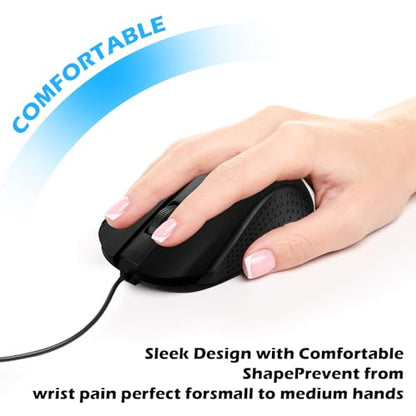 12 Pack Wired Mouse Bulk Computer Mouse Wired with Ergonomic Design Computer Mice Plug and Play USB for Students, Teachers Multi Device Compatibility for Classroom, Home, Office, Remote Work (12)