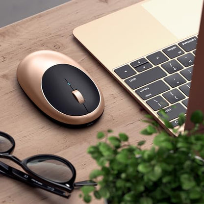 Satechi M1 Wireless Bluetooth Mouse, USB-C Rechargeable, Compact & Portable, for MacBook Air/Pro/Neo, iPad Air/Pro, iPad mini, Mac mini, iMac & Windows - Gold - color: Gold