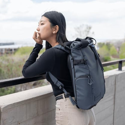 WANDRD PRVKE Rolltop 15L V4 Photography Bundle – Compact Travel Camera Backpack with Essential Camera Cube and Laptop Sleeve - color: Aegean Blue, size: 15L (Photography Bundle), style: Rolltop