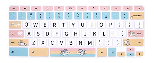 Keyboard Cover for Samsung Chromebook 4 3 XE310XBA XE500C13 XE501C13 11.6"/Chromebook 4 15.6" XE350XBA/Chromebook 2 XE500C12/Chromebook Plus V2 2-in-1 XE520QAB XE521QAB 12.2 inch,Cartoon Unicorn