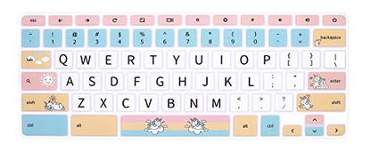 Keyboard Cover for Samsung Chromebook 4 3 XE310XBA XE500C13 XE501C13 11.6"/Chromebook 4 15.6" XE350XBA/Chromebook 2 XE500C12/Chromebook Plus V2 2-in-1 XE520QAB XE521QAB 12.2 inch,Cartoon Unicorn