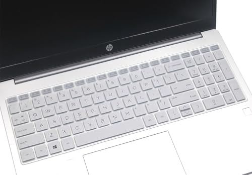 Keyboard Cover Compatible for 15.6" HP Laptop 15-fc 15-fd 15t-fd Series, HP Pavilion 15 15-eg/eh/er 15t-eg200/eg300 15z-eh300 Series, HP Pavilion 17z 17z-cp000 17z-ca200 17-cn 17-cp Series (Silver) - color: Silver