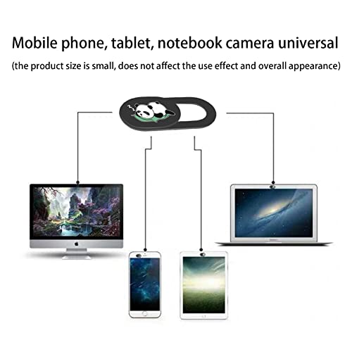 3PCS Phone Camera Cover, 0.02 Inch Laptop Webcam Cover Slide Cover, Webcam Privacy Cover, Keep Your Privacy Safe (Panda Three Patterns - Black) - color: Panda Three Patterns - Black