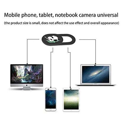 3PCS Phone Camera Cover, 0.02 Inch Laptop Webcam Cover Slide Cover, Webcam Privacy Cover, Keep Your Privacy Safe (Panda Three Patterns - Black) - color: Panda Three Patterns - Black