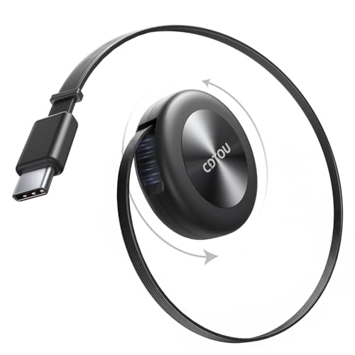 Retractable USB C Car Charging Cable for Toyota RAV4/Camry/Corolla, 360° Rotating Base, Supports USB C & USB A Ports, Compatible with iPhone 15/16/17 & Samsung Galaxy, Car Interior Accessories