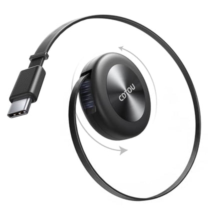 Retractable USB C Car Charging Cable for Toyota RAV4/Camry/Corolla, 360° Rotating Base, Supports USB C & USB A Ports, Compatible with iPhone 15/16/17 & Samsung Galaxy, Car Interior Accessories