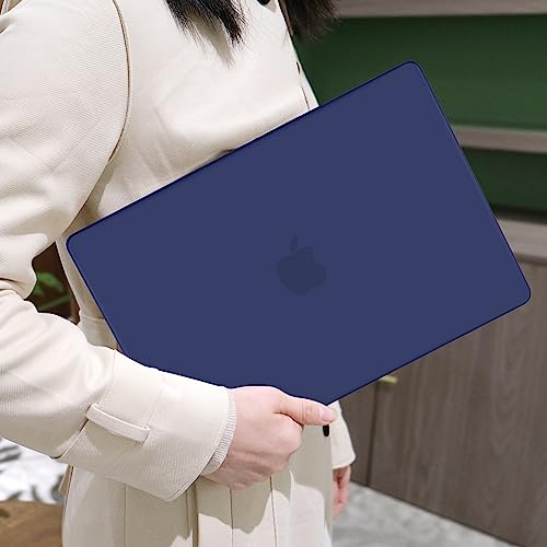MEEgoodo for M5 MacBook Pro 16 inch Case 2026 2024 2023 2021 (Fit Model A3429/A3428/A3403/A3186/A2991/A2780/A2485) M5 M4 M3 M2 M1 Pro/Max, Laptop Case with Keyboard & Webcam Cover, Matte Navy Blue - color: Matte Navy Blue