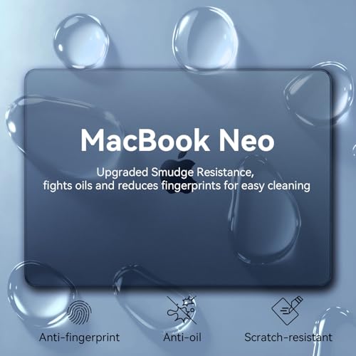 EooCoo for MacBook Neo Case 13 inch 2026 Model A3404, 100% Match Official Color, Anti-Fingerprint & Scratch & Crack, Sturdy Protective Hard Shell Cover Laptop Accessories, Indigo Clear - color: Indigo Clear