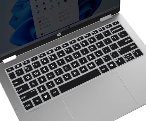Keyboard Cover for 14" HP OmniBook 5 AI PC 14-he0099nr 14-he0017nr, HP OmniBook 5 Flip 14-fp0000 14-fp0057nr/OmniBook Laptop 14-fe1048nr Keyboard Skin(Not for OmniBook X Flip 14-fm 14-fk 16-ar)-Black - color: Black