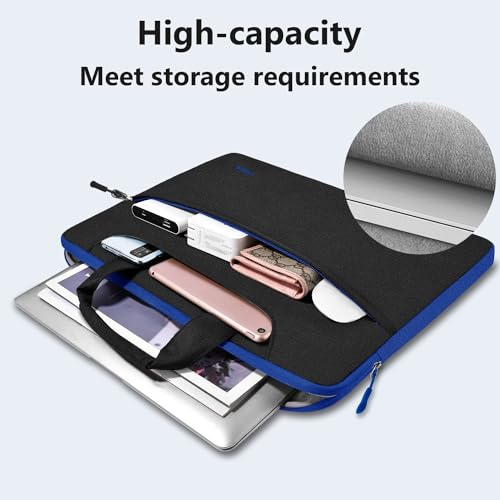 Hseok Laptop Shoulder Bag 15 15.6 16 Inch Briefcase,Compatible MacBook Pro/Neo 16",MacBook Air/Pro 15,XPS 15/16 and most 15.6-16 and Most 15-16 Notebooks,Spill-Resistant Handbag,Black & Blue - color: Black & Blue, size: 15-16 inch