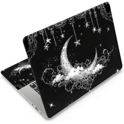 Universal Laptop Skin Sticker Decal 11-15.6 Inches, Crescent Moon | Reusable Vinyl Sticker for 12.1 13 13.3 14 15.4 Inches Notebook PC, Scratch Resistant Waterproof, Easy to Trim & Apply - color: Crescent Moon