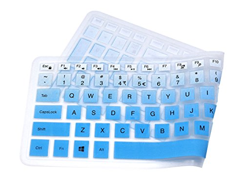 Silicone Keyboard Cover Compatible for 15.6 inch Dell Inspiron 15 3000 & 5000 Series, 17.3" Dell Inspiron 17 5000 Series, Inspiron 15 i3541 i5566, Inspiron 17 i5749 Series Laptop (Blue Ombre) - color: Blue Ombre