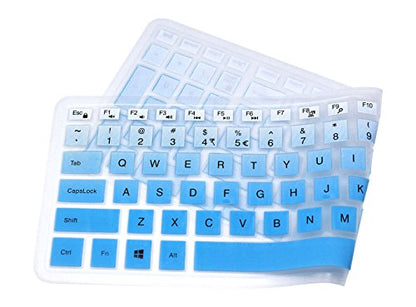 Silicone Keyboard Cover Compatible for 15.6 inch Dell Inspiron 15 3000 & 5000 Series, 17.3" Dell Inspiron 17 5000 Series, Inspiron 15 i3541 i5566, Inspiron 17 i5749 Series Laptop (Blue Ombre) - color: Blue Ombre