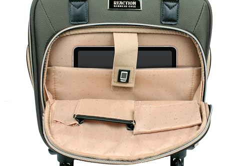 Kenneth Cole REACTION Chelsea Chevron Quilted Luggage, Olive, Underseater, 17-Inch Carry On - color: Olive, size: 17-Inch Underseater