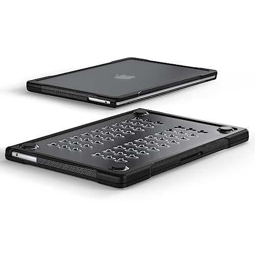 Batianda Ultimate Slim Case for MacBook Air 13.6 inch 2022-2026, Black | Fits M2/M3/M4/M5 Model, Lightweight Slim Design, Carbon Fiber Side Texture, Matte Translucent Rugged Hybrid Protective Shell - color: S-Black