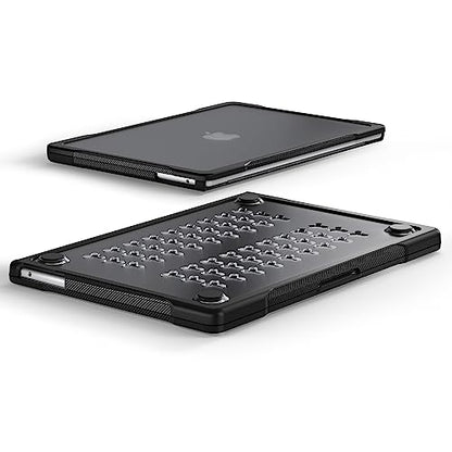 Batianda Ultimate Slim Case for MacBook Air 13.6 inch 2022-2026, Black | Fits M2/M3/M4/M5 Model, Lightweight Slim Design, Carbon Fiber Side Texture, Matte Translucent Rugged Hybrid Protective Shell - color: S-Black