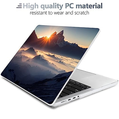 Batianda for MacBook Pro 16 Inch Case 2026-2021 Release M5 M4 M3 M2 M1 Pro/Max, 1.2mm Slim Creative Graphic Hard Shell Cover with Keyboard Cover, Screen Protector 4-in-1 Bundle, Sunrise - color: Sunrise