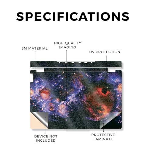 Glossy Glitter Laptop Skin Compatible with Lenovo Legion 5 Gaming Laptop (15IRX9) 2024 - Andromeda - Premium 3M Vinyl Protective Wrap Decal Cover - Easy to Apply | Crafted in the USA - color: Andromeda, size: Legion 5 Gaming (15IRX9) 2024 Top Skin Only, s