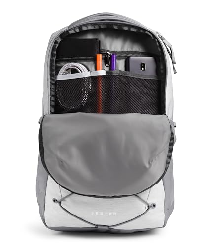 The North Face Jester Laptop Pack, Wht Met Mélange/Mid Gy-NPF, OSFA | Commuter Travel Bag, Laptop Sleeve, Water-Repellent - color: Tnf White Metallic Mélange/Mid Grey-npf