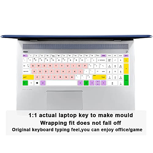 English Silicone Keyboard Cover for HP Envy x360 15.6''Series /2020 2019 Pavilion 15/Pavilion x360 15.6" Series/Envy 17 17.3" Series/Laptop 15t 17t 17-ca0011nr 17-by0040nr,Candy Pink - color: Z3-Candy Pink