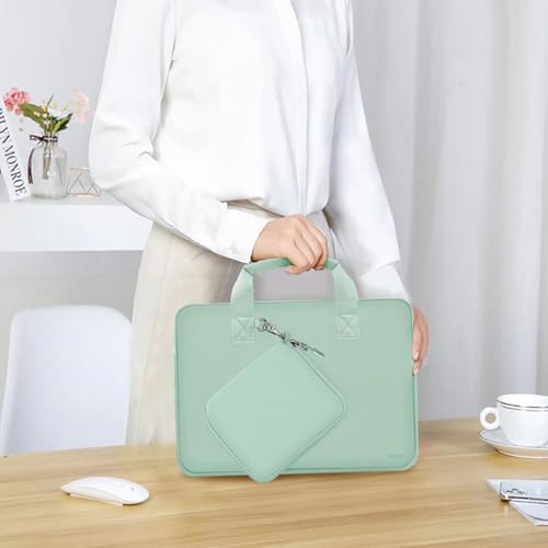 Hseok Laptop Sleeve 13.3-14 inch Case with Small Pouch, Neoprene Computer Bag Compatible with MacBook Neo/Pro 14 M5/M4/M3/M2/M1, Mac Air/Pro 13.3, XPS 14 and Most 13-14 inch Notebooks,Spring Blue - color: Spring blue, size: 13"-14"