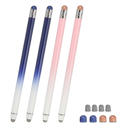 PATIKIL 4 Pcs Stylus Pens for Touch Screens, 2 in 1 High Sensitivity Universal Pen Capacitive Stylus for Phone Tablets Laptop Touch Screen Devices, Blue Pink - color: Blue Pink