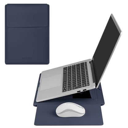 HoYiXi 13.3'' /13.6'' Laptop Sleeve Case PU Leather with Stand Compatible with MacBook Pro 14/MacBook Air 13(M1 M2)/ASUS Vivobook 14/Dell XPS 13/ASUS Matebook,13-14'' Laptop Bag,Blue - color: Blue, size: 13.3'' / 13-14 Inch Laptop