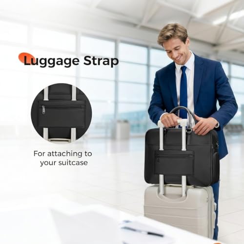 MATEIN Laptop Bag with Insulated Lunch Compartment, 16 Inch Mens Briefcase | Fits 16" Laptop, Water Resistant, Anti Theft, Business Messenger Shoulder Bag, Computer Carrying Case for Work Office