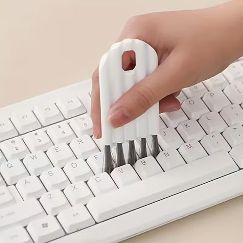 Bendable Keyboard Cleaning Brush, Soft-Bristle Crevice Cleaner | Flexible soft-bristle brush reaches keyboard gaps, cup-lid slots and narrow grooves for gentle everyday cleaning.