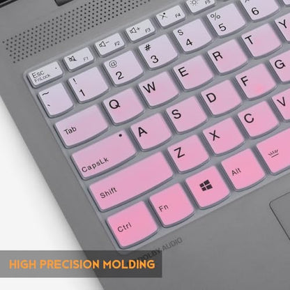 CaseBuy Keyboard Cover for Lenovo Yoga 7 7i 15.6 16,Ideapad 1 1i 15.6", V15 G4 (2024), G3, G2, Ideapad Flex 5 5i 15.6, 16, ideaPad 3 3i 5 5i 15.6 2026-2023, ThinkBook 15 G2 G3 15p - Ombre Pink - color: Ombre Pink