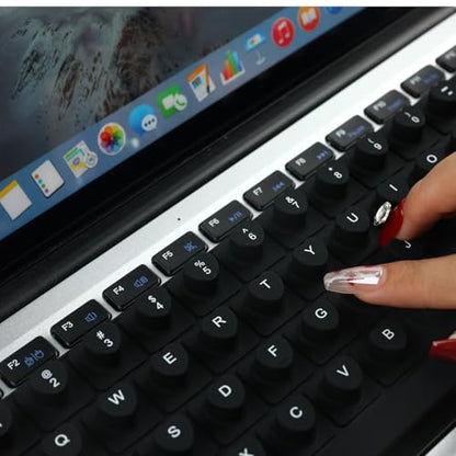Allinside Keyboard Cover for Long Nails, Compatible with MacBook Neo A18 Pro & MacBook Pro 13/14/16 (2021–2024) & MacBook Air 13/15 (2020–2024), Raised Heart-Shaped Silicone Skin, Black - color: Black