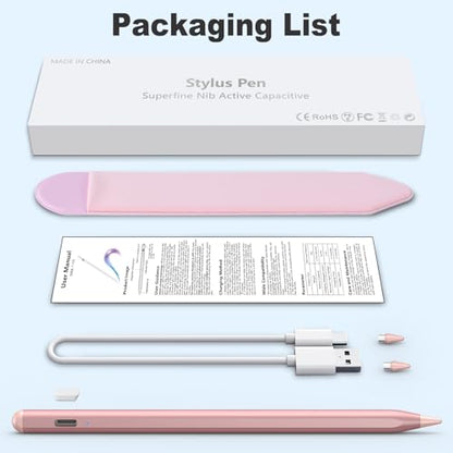 COO Universal Active Stylus Pen for iOS, Android & Samsung Touch Screens | Smart Digital Stylus for Lenovo/Vivo/Mi/HUAWEI Tablets, iPhone/Samsung/Pixel Phones for Drawing, Rose Gold - color: Rose Gold