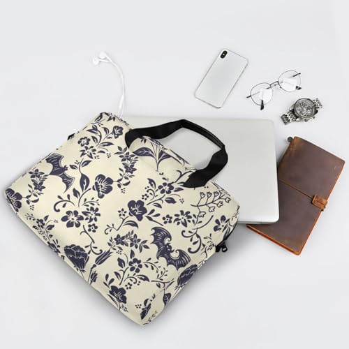 Goth Bat Flower Laptop Case 15.6 inch Computer Bag | Waterproof Laptop Briefcase Laptop Bag for Women & Men - color: Goth Bat Flower